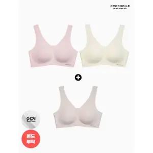 크로커다일 이너웨어 25SS 라이크라 인견쉘론 몰드부착 V넥 브라 2+1 택11077385