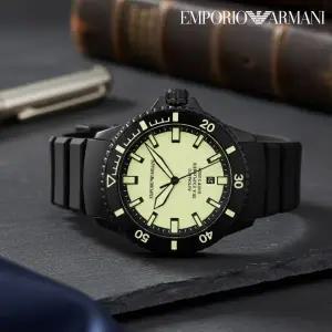 [엠포리오아르마니]SEA EXPLORER 오토매틱 다이버 실리콘밴드 남자시계 AR60085