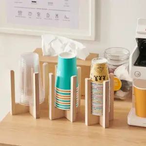 코일 사무실 일회용품 카페 디스펜서 종이컵홀더 원목 그릇받침대