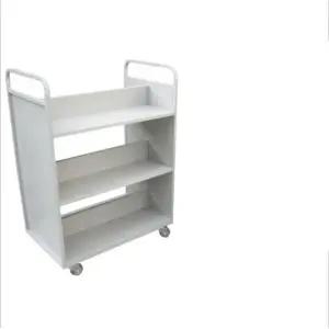 스마트 이동식 선반 책꽂이 북카트 도서관 서점 사무실 3단 평면 양면 책 수레 일체형 모델