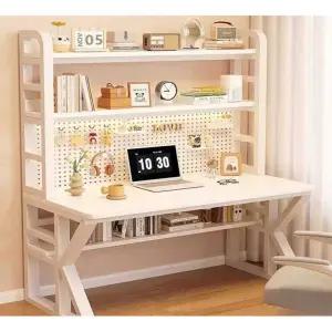 타공판 책상 세트 수납 책꽂이 책장 책꽃이 데스크 화이트