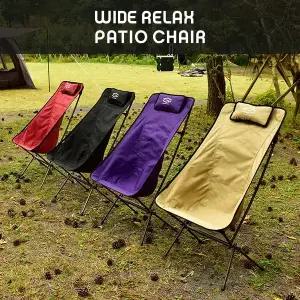 제드 와이드 릴렉스 파티오 경량 두랄루민 캠핑 의자 넓은 착좌감