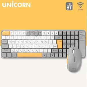 유니콘 블루투스 무선 키보드 마우스세트 저소음 충전식 2.4G+BT BK-1000SB