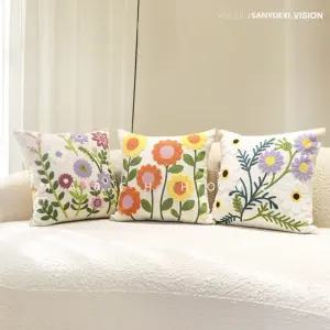 북유럽 꽃무늬인테리어 거실쇼파 플라워 등받이 쿠션 커버+쿠션 (45X45)1세트