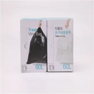 다용도 분리배출 비닐 쓰레기봉투 유백 검정60L(50매)/봉투/평판/쓰레기/봉지/분리수거/재활용/야채/리필