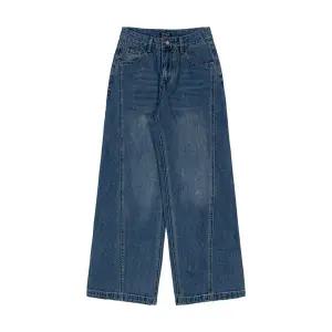 [레코브](광주신세계)난스판 사선절개 와이드 데님팬츠(LC61F3DP522X)