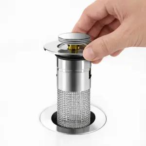 원터치 세면대마개 필터형 배수구막힘 방지 거름망 욕실용 머리카락 자동차단 악취차단