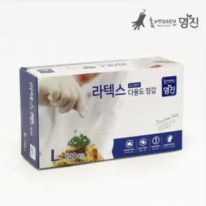 홈에디션 명진 라텍스 위생장갑 100매 대 아이보리