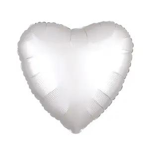 45cm 하트 새틴 럭스 은박 풍선 화이트 호일 생일