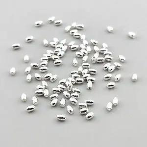 비즈팡 [SVP-91-06]순은펜던트 실버925 은볼 쌀알볼 2x3mm (내경 1mm) 실버볼