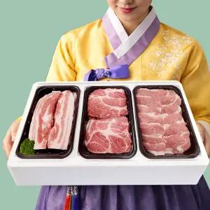 [문경쑥돈] 돼지고기 세트 1.2kg 한돈 삼겹살 목살 가브리살 특수부위 선물세트 구이용