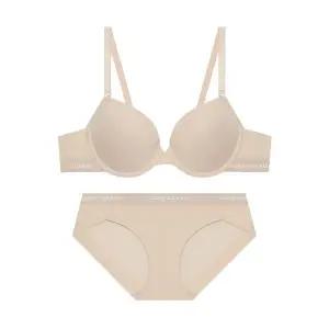 매장정품 CODES COMBINE INNERWEAR [브라1팬티2] 쉘론 톤온톤밴드 브라 햄팬티 세트_스킨 CEWRT481SK 23257