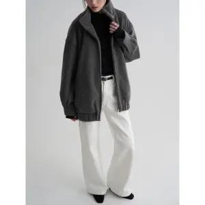 [에잇세컨즈] 울블렌드 하이넥 오버핏 점퍼 - 애쉬 (356139CM14)