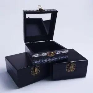 사각 원목 검정 보석함 DIY 만들기재료 자개함 자개보석함 외국인 선물 공예재료 보관함