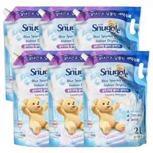 스너글 액체 세탁세제 블루스파클 플러스 실내건조 2LX6개