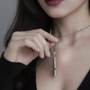 TLB 디펜스 호신용 호루라기 티타늄 목걸이 팬던트 2ea