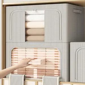 패브릭 리빙박스 수납함 부피압축 이불정리함 정리가방 패딩 보관파우치 66L