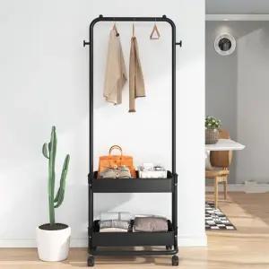 행거 옷걸이 의류 수납 선반 옷정리 아동 유아 옷걸이 논슬립 바퀴 이동식 S410-O