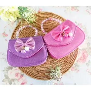 펄샤이닝 리본 어린이 핸드백 4colors