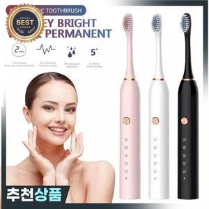USB 충전식 전동 칫솔 + 6 브러시 헤드 소닉 5 파일 가정용 소프트 브리 슬 방수 커플
