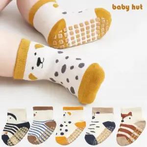 베이비헛 논슬립 동물 스트라이프 양말 5종세트/ 미끄럼방지 유아 아기 데일리 삭스