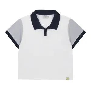 [롯데백화점]빈 화이트 네이비 배색 테리 카라티셔츠BZ33TS05WT