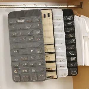 양면 투명 창 부직포 목걸이 귀걸이 반지 액세서리 보관 걸이형 정리 수납함