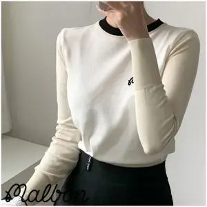 말본 여성 배색라운드 니트 긴팔 티셔츠 - 봄 신상(여성)(골프)