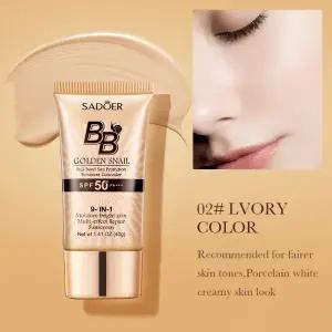 SADOER 골드 스네일 선크림 BB 크림 SPF 50+ PA+++ 아이보리