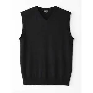 [하프클럽/에스티코]워셔블 V넥 니트 베스트 블랙 (베이직핏) SKVVZ91NSB