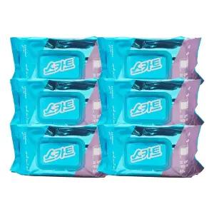 스카트 잘 닦이는 세정티슈 80매x6개/묵은때/다목적/위생/청결/찌든때/클리너/청소티슈/기름때/먼지제거