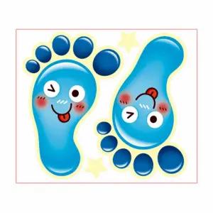 야광 발바닥 스티커 5매/바닥용/축광/질서/안전/꾸미기/발자국/바닥/유아/아기방/학생/어린이집/화장실
