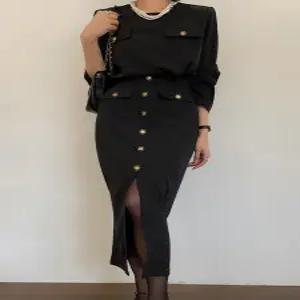 [다바걸]골져스골드버튼투피스(블라우스+롱스커트)