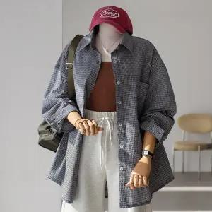 (안나앤플러스) 레사 시어서커 체크 셔츠[셔츠EDJ82] 빅사이즈