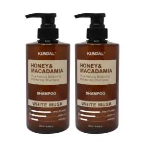 쿤달 허니 앤 마카다미아 네이처 샴푸 화이트머스크향 500ml 2개