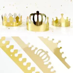 골드 종이 왕관 머리띠 10개입 파티소품 단체미술 초딩용 공작놀이 노인학교 수업재료