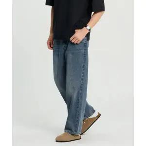 크레드먼스 로우 세미 와이드 워싱 데님 팬츠 블루 1949009