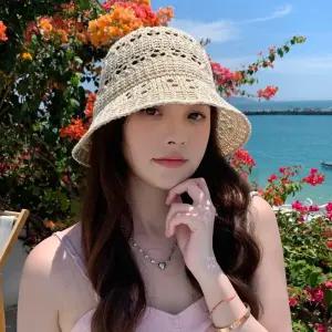 [제이커머스]여성 데일리 여름 썸머 펀칭 버킷햇 벙거지 모자 여름모자 왕골모자 니트모자