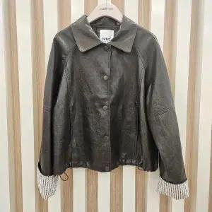 [스테파니]나인스텝 HC11 소매배색레더쟈켓 n25nj5307 (S46339341)