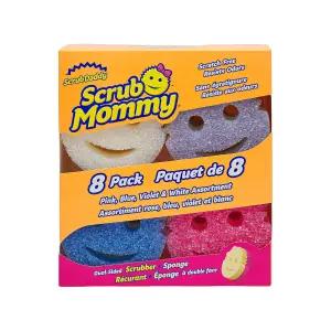 스크럽마미 수세미 8개입 물온도에 따른 세척 스마일 양면