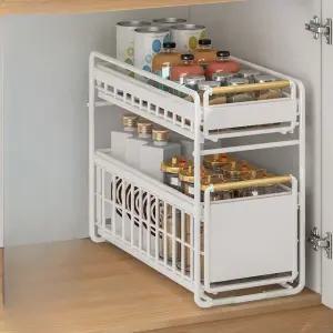 싱크대 슬라이딩 수납장 정리대 하부 코너 주방 레일 선반