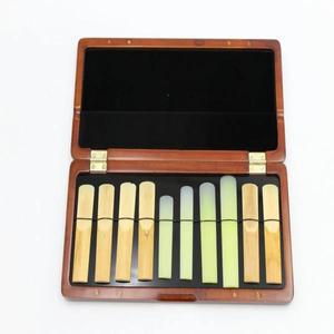 부활절 음악 레드 메이플 우드 색소폰 리드 케이스 10 소프트 벨벳 안감