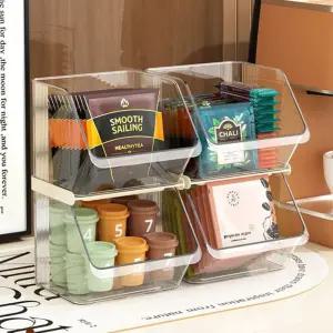 2단 적층 탕비실 정리함 티백 커피 보관함 약통 머리핀/소품/정리/홀더/주방/수납장/수납함/보관/식탁/캡슐