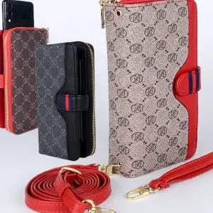 휴대폰 다이어리 케이스 슬라이드 가죽 목걸이 핸드폰 지갑 케이스 지갑형 크로스 파우치 가방