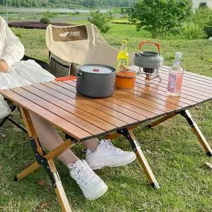 [프리폼]롤 캠핑 테이블 알루미늄 우드 감성 피크닉 차박 접이식 돌돌이 테이블