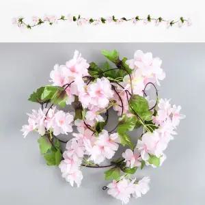 조화 벚꽃 가랜드 1.8M 라이트핑크 기념일 파티 장식/인조/인공/넝쿨/식물/가짜꽃/용/데코/인테리어/거실
