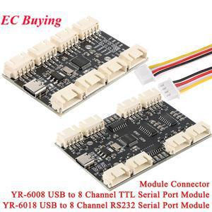 USB-8채널 TTL RS232 시리얼 포트 모듈 CH348 다중 방식 UART 확장 보드 Type-C - 8 허브 PCB YR-6008