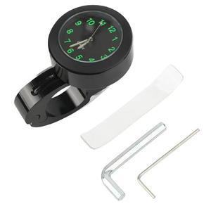 YUWENW 바이크용 시계 1개입 야광 방수 충격에 강함 설치가 간편 시간 확인이 편리 자전거 22mm 핸들바 아날로그 오토바이 마운트 컴팩트 유니버설 블랙