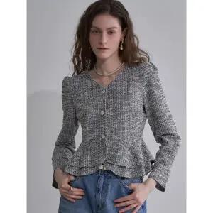 [르니앤맥코이]페플럼 브이넥 트위드 자켓 LN03JK100_P418347977