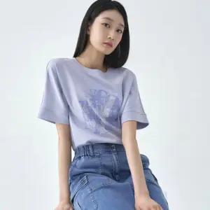 [지센] 여성 프린트 돌먼 라운드 티셔츠 LCTSO423_BL